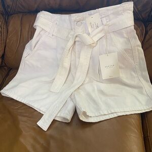 Kancan White Hi Rise Paperbag Shorts Size Large